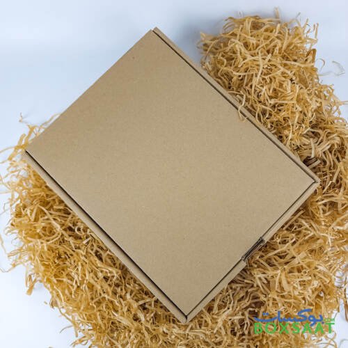 Corrugated Boxes - Plain Lid - Self Lock Foldable Box - 27.5Lx22Wx7H 5 Corrugated Box with Plain Lid - Vertical Model - Size 22Wx27.5Lx7H