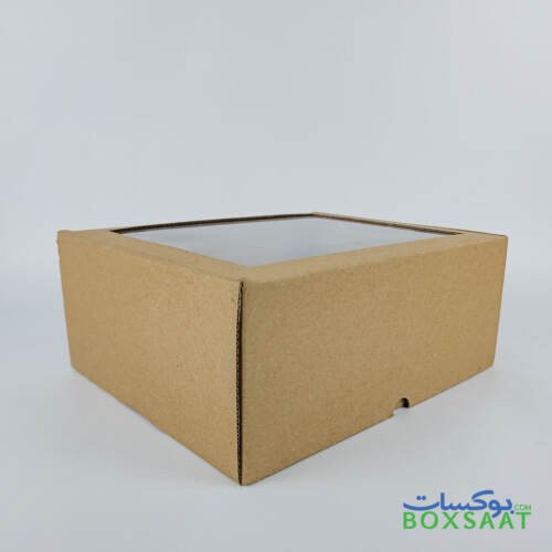 Corrugated Box - Top PVC Lid - Self Lock Foldable Box - 20Lx24Wx10H 4 Corrugated Box with PVC Lid - Size 24Wx20Lx10H