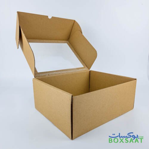 Corrugated Box - Top PVC Lid - Self Lock Foldable Box - 20Lx24Wx10H 3 Corrugated Box with PVC Lid - Size 24Wx20Lx10H