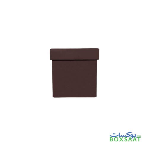 Special Paper Empty Gift Boxes - Small Size - 8.5Lx8.5Wx9.5H cm - Minimum Qty 25 - 7AED Box 7 Top-Bottom-Gift-Box-Dark-Brown-Color-Front-View-Small-Size