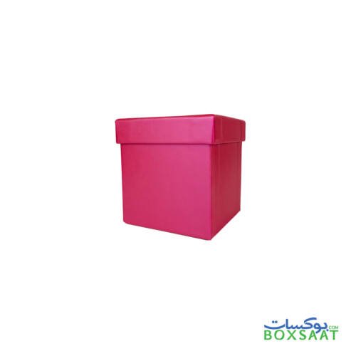 Special Paper Empty Gift Boxes - Small Size - 8.5Lx8.5Wx9.5H cm - Minimum Qty 25 - 7AED Box 6 Top-Bottom-Gift-Box-Magenta-Color-Front-View-Small-Size