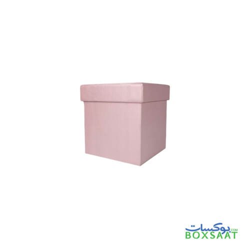 Special Paper Empty Gift Boxes - Small Size - 8.5Lx8.5Wx9.5H cm - Minimum Qty 25 - 7AED Box 4 Top-Bottom-Gift-Box-Pink-Color-Front-View-Small-Size