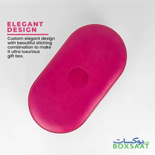 Oval Shape PU Leather Box - Hand Stitched With Velvet Inside - 30W x 16L x 6H 13 luxury leather box premium design with debossing effect