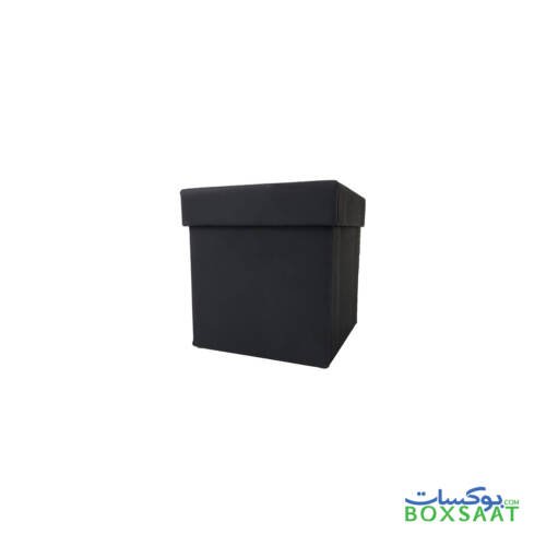 Special Paper Empty Gift Boxes - Small Size - 8.5Lx8.5Wx9.5H cm - Minimum Qty 25 - 7AED Box 3 Top-Bottom-Gift-Box-Black-Color-Front-View-Small-Size