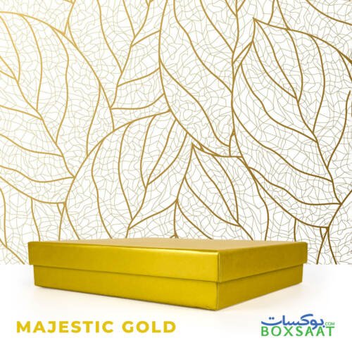 Special Paper Empty Gift Boxes - Medium Size - 20Lx18Wx4H cm - Minimum Qty 25 - 10AED Box 3 Top-Bottom-Empty-Chocolate-Gift-Box-Horizontal-Square-Model-Majestic-Gold-Medium-Size