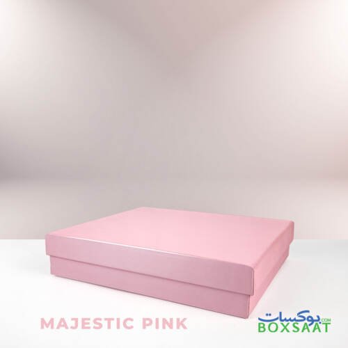 Special Paper Empty Gift Boxes - Medium Size - 20Lx18Wx4H cm - Minimum Qty 25 - 10AED Box 5 Top-Bottom-Empty-Chocolate-Gift-Box-Horizontal-Square-Model-Majestic-Pink-Medium-Size