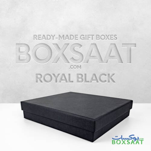 Special Paper Empty Gift Boxes - Medium Size - 20Lx18Wx4H cm - Minimum Qty 25 - 10AED Box 6 Top-Bottom-Empty-Chocolate-Gift-Box-Horizontal-Square-Model-Royal-Black-Medium-Size