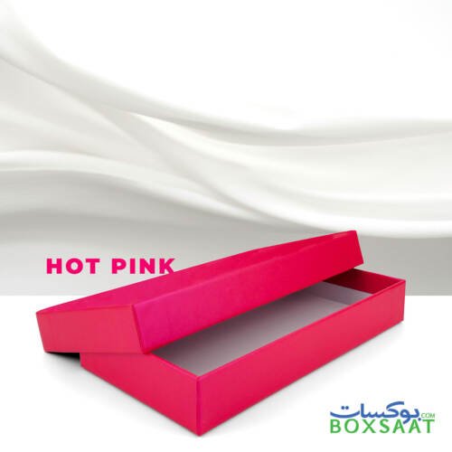 Special Paper Empty Gift Boxes - Medium Size - 10Lx20Wx3H cm - Minimum Qty 25 – 8AED Box 3 Ready-made-chocolate-gift-box-perspective-view-lid-opem-hot-pink-color