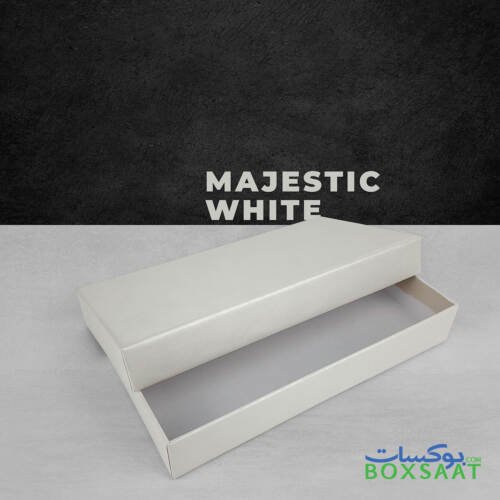 Special Paper Empty Gift Boxes - Medium Size - 10Lx20Wx3H cm - Minimum Qty 25 – 8AED Box 6 Ready-made-chocolate-gift-box-perspective-view-lid-opem-off-white-color