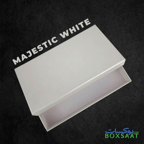 Special Paper Empty Gift Boxes - Medium Size - 10Lx20Wx3H cm - Minimum Qty 25 – 8AED Box 7 Ready-made-chocolate-gift-box-top-view-lid-open-off-white-color