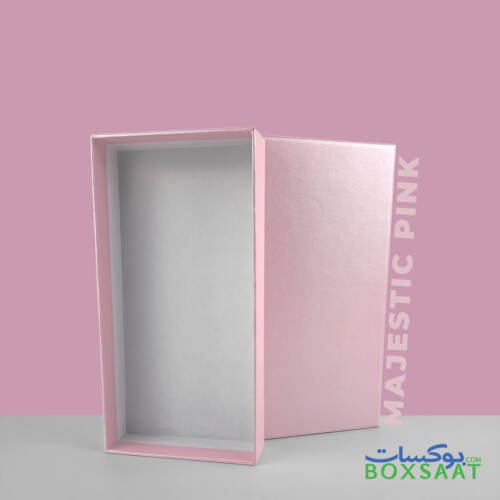 Special Paper Empty Gift Boxes - Medium Size - 10Lx20Wx3H cm - Minimum Qty 25 – 8AED Box 5 Ready-made-chocolate-gift-box-vertical-view-lid-open-pink-color