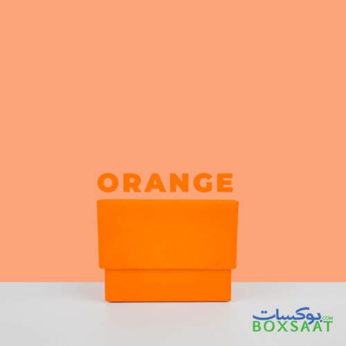 Special Paper Empty Gift Box - Small Size - 7.5Lx7.5Wx6H cm - Minimum Qty 25 – 4AED Box 6 Top-Bottom-Gift-Box-Orange-Color-Half-Top-Model