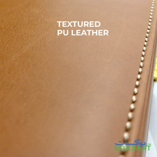 Brown Color PU Leather Box - Medium Size - 24.9Lx19.3Wx(2.3+2.3)H 5 PU Textured Leather Brown Color Gift Box
