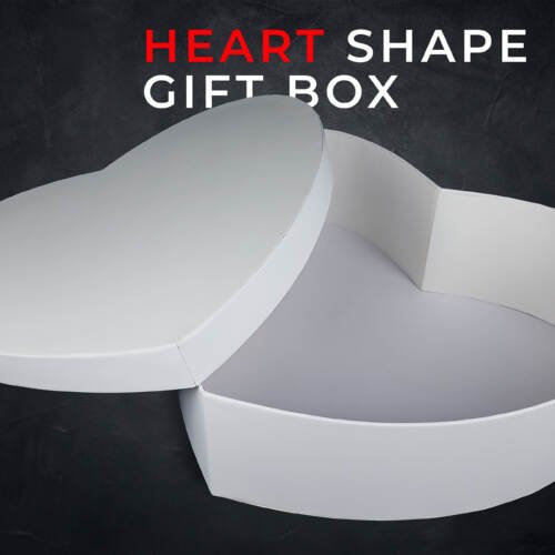 Valentine's Day Heart-Shaped Gift Box - Small | Medium | Large - Red | White | Black 4 top bottom white color heart shape paper box