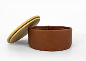 PU-Leather-Box---Top-Lid-Beige---Bottom-Dark-Brown- Luxury Leather Box