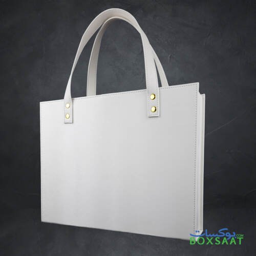 Bag + Box Model Luxury Gift Box - Red And White - 24Lx31Wx6H cm 2 faux leather white color empty gift box - pu leather