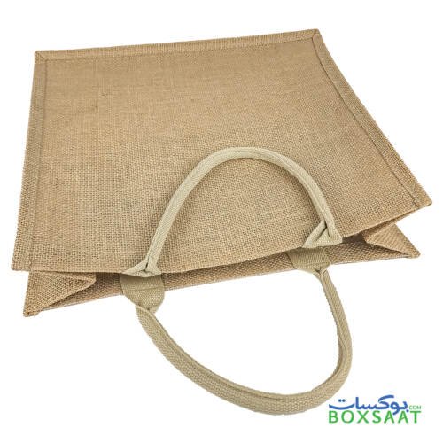 Jute Bag - Soft Cloth Handle - Strong and Durable Medium Size - 14.5L x 39.5W x 36H 2 Jute Bag Medium Size Laid On Floor