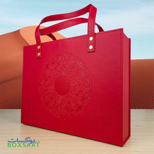 high quality red color pu leather luxury gift box for this ramadan