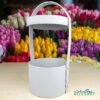 high quality pu leather made flower box white cream color