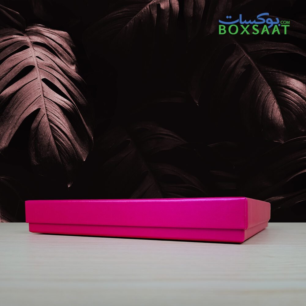 ready made gift box large size hot pink color horizontal slim model