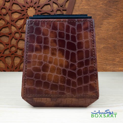 Luxury Bakhoor Burner - Oud Burner - Croco PU Leather 2 front view of bakhoor burner croco texture