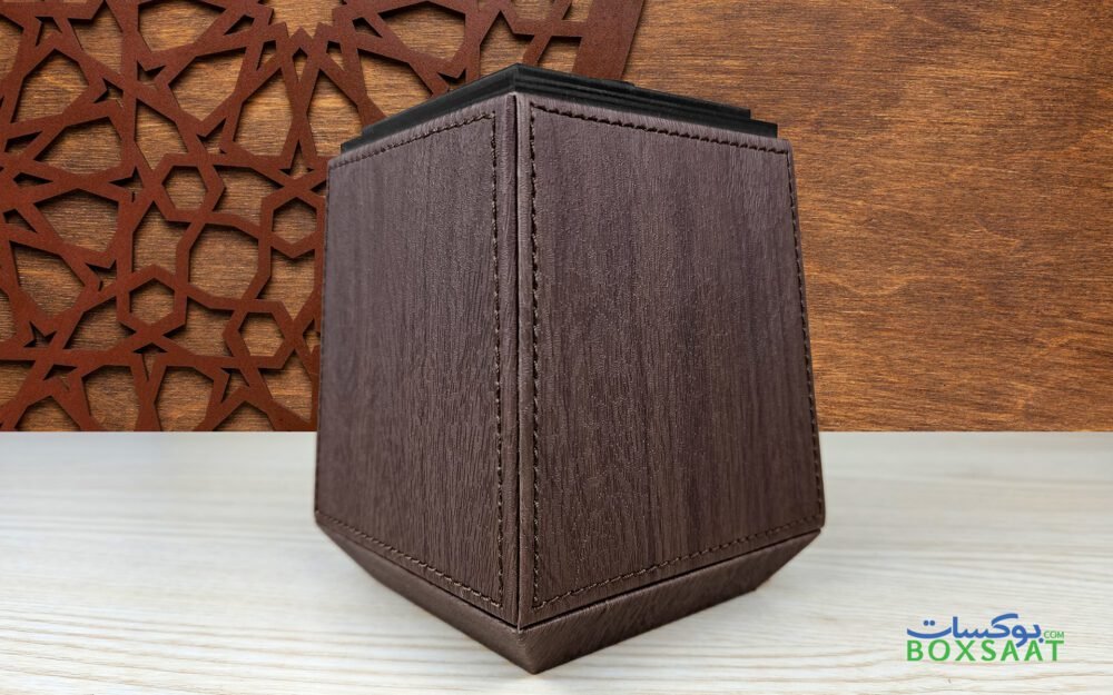 beautifully made pu leather bakhoor burner with wooden texture