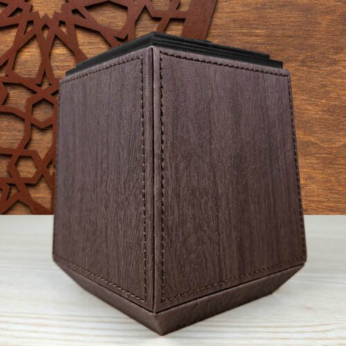 Luxury Bakhoor Burner - Oud Burner - Wooden PU Leather 7 beautifully made pu leather bakhoor burner with wooden texture