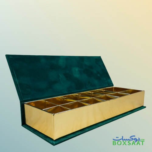 green velvet 12pcs gift chocolate box open view