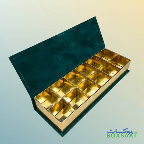 Green Velvet Chocolate Gift Box 12pcs - Minimum Qty 10 3 beautiful 12pcs chocolate gift box made with velvet