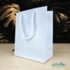 white textured paper bag a5 size with white rope