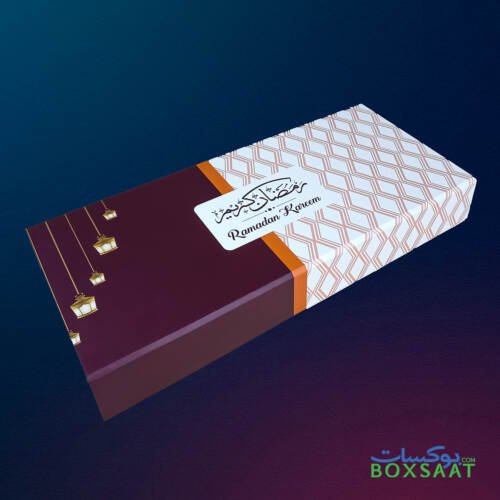 Ramadan Kareem Gift Box – Empty or 21pcs Chocolate Tray – Minimum Qty 25 – 15 AED Box 5 ramadan kareem traditional design gift box