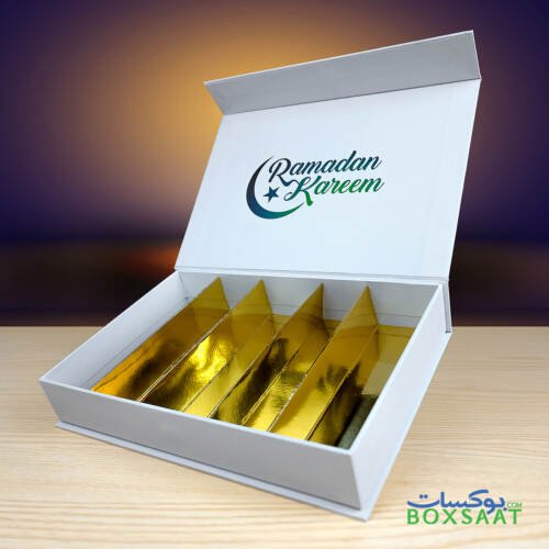 Ramadan Kareem Gift Box - Sweets and Dates Empty Box - Minimum Qty 25 - 15 AED Box 3 Ramadan Kareem Gift Box Gold Paper Dividers