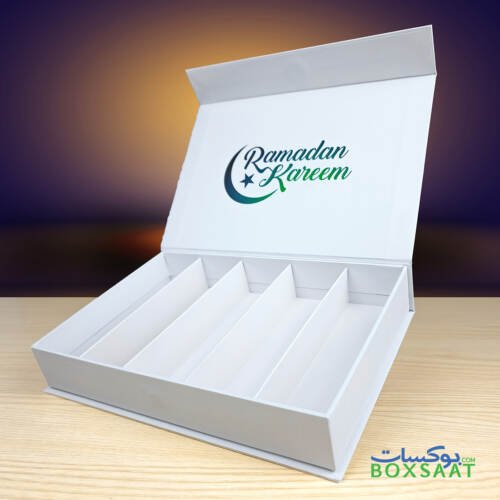 Ramadan Kareem Gift Box - Sweets and Dates Empty Box - Minimum Qty 25 - 15 AED Box 4 Ramadan Kareem Gift Box White Paper Dividers