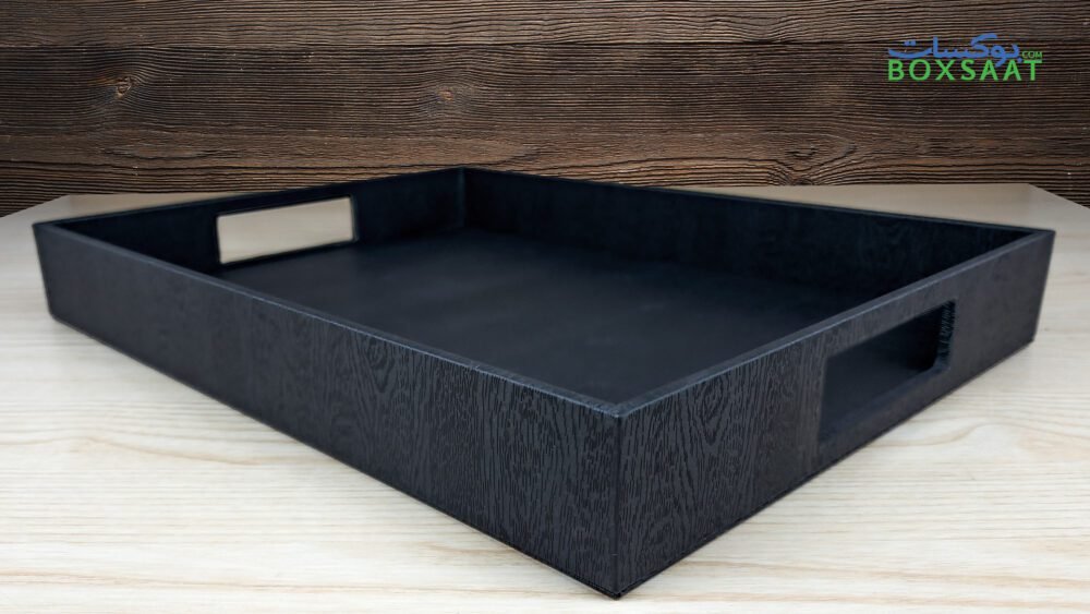 high quality wooden tray made with pu leather