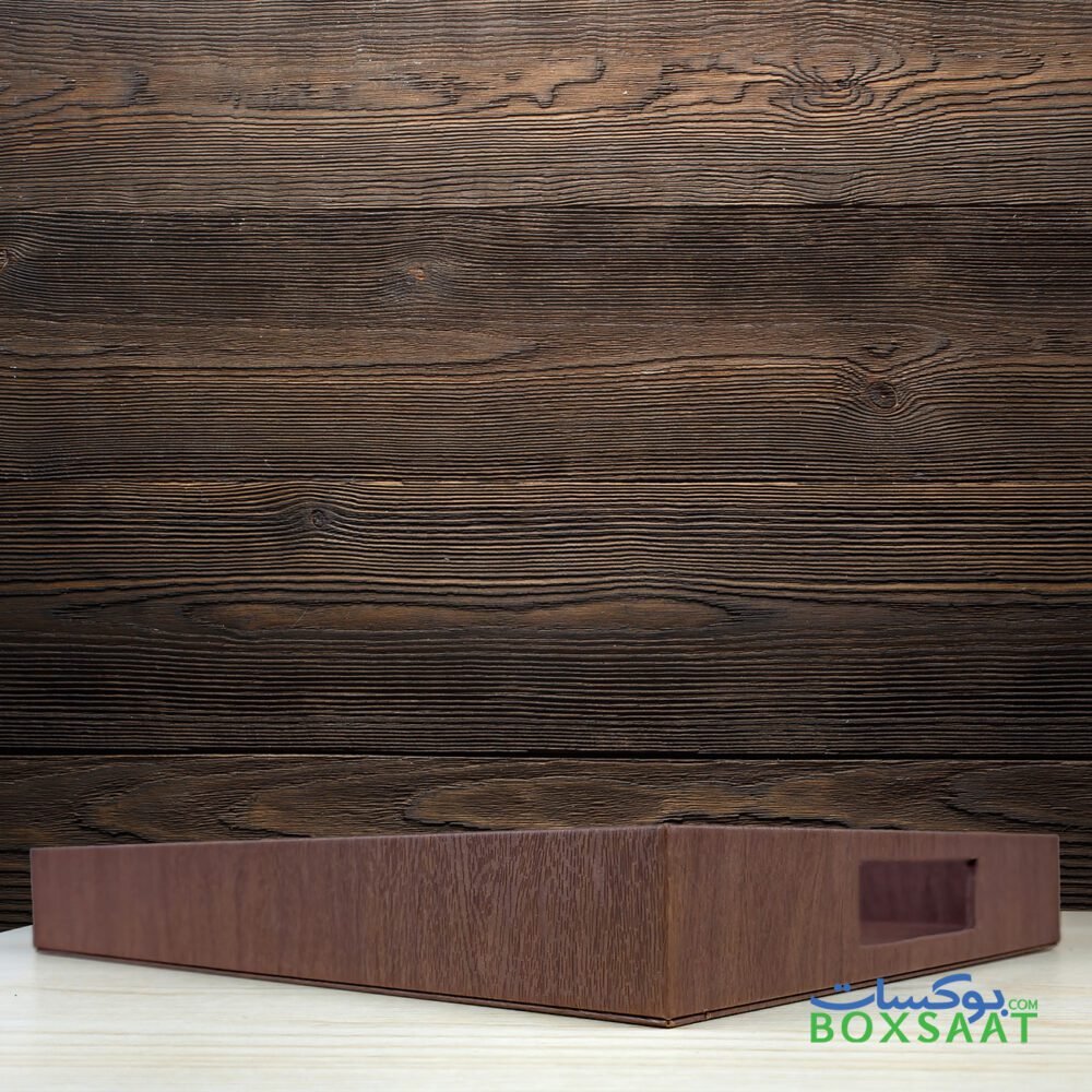 wooden texture pu leather tray