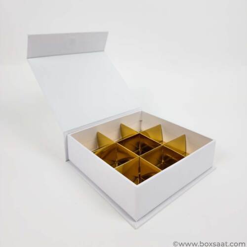 Chocolate Box - 9 Pcs - 5 Colors - Magnetic Flap Model - Minimum Qty 10 7 Chocolate Box - Magnetic Flap Model - White Color - 9pcs