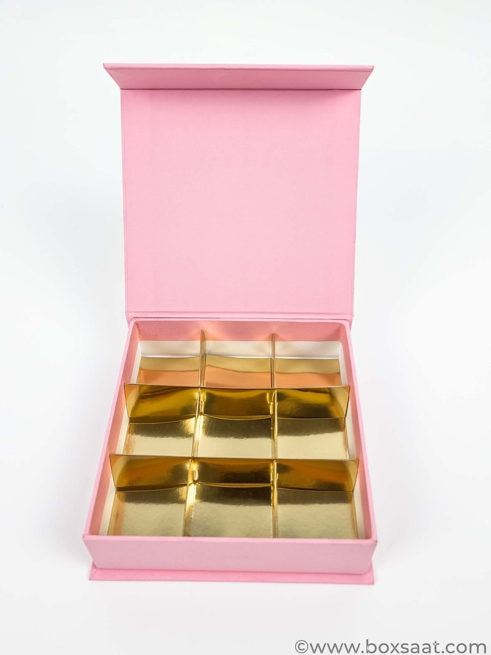Chocolate  Box – Magnetic Flap Model – Pink Color – 9pcs Chocolate Box - Magnetic Flap Model - Pink Color - 9pcs
