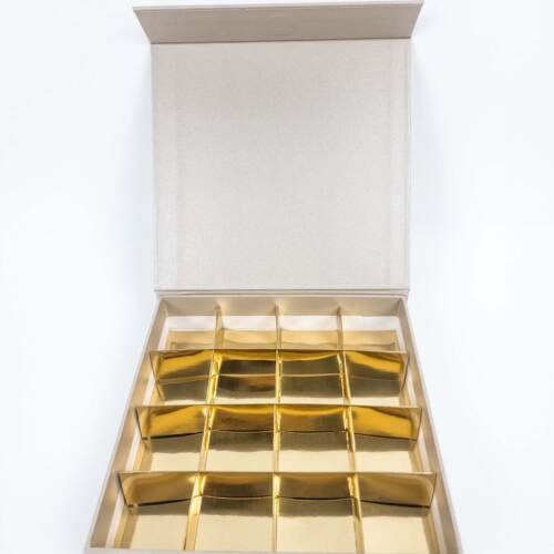 Chocolate Box - 16 Pcs - 5 Colors - Magnetic Flap Model - Minimum Qty 10 6 Chocolate Box - Magnetic Flap Model - Majestic Sand Color - 16pcs