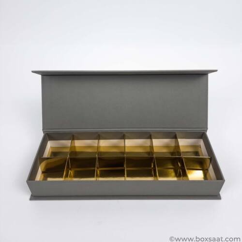 Chocolate Box - 12 Pcs - 5 Colors - Magnetic Flap Model - Minimum Qty 10 9 Chocolate Box - Magnetic Flap Model - Grey Color- 12pcs
