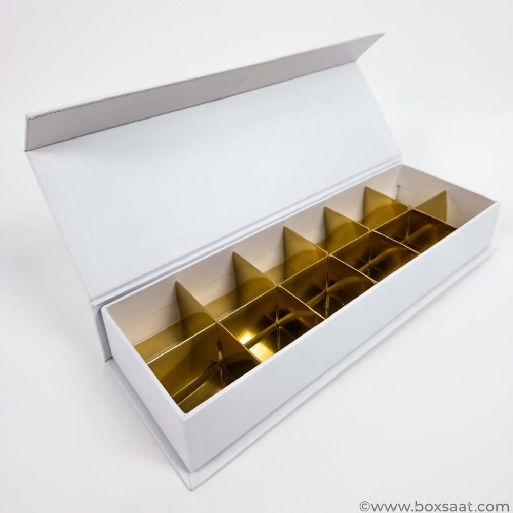 Chocolate Box - Magnetic Flap Model - White Color- 12pcs