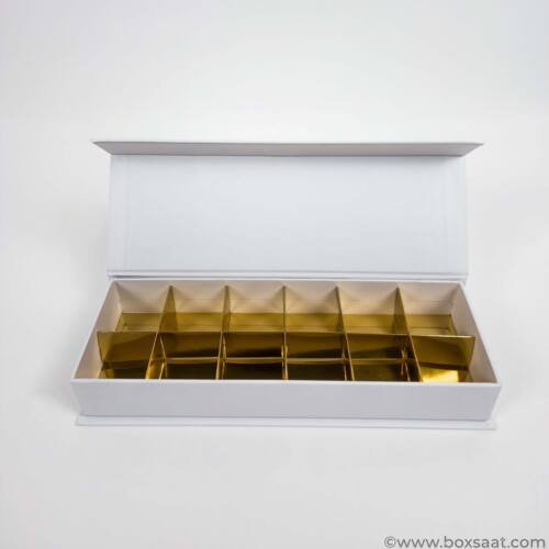 Chocolate Box - 12 Pcs - 5 Colors - Magnetic Flap Model - Minimum Qty 10 7 Chocolate Box - Magnetic Flap Model - White Color- 12pcs