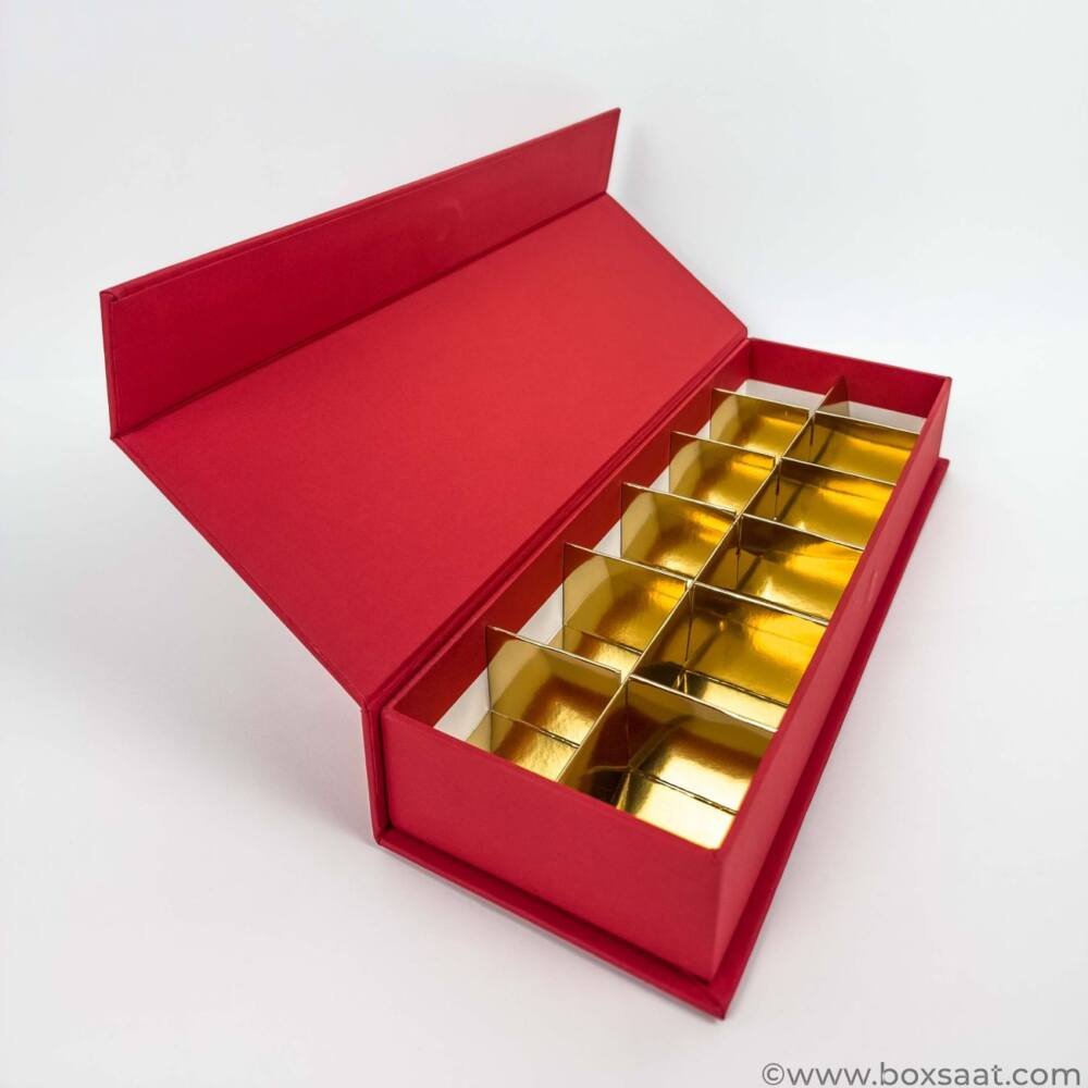 Chocolate Box - Magnetic Flap Model - Red Color- 12pcs