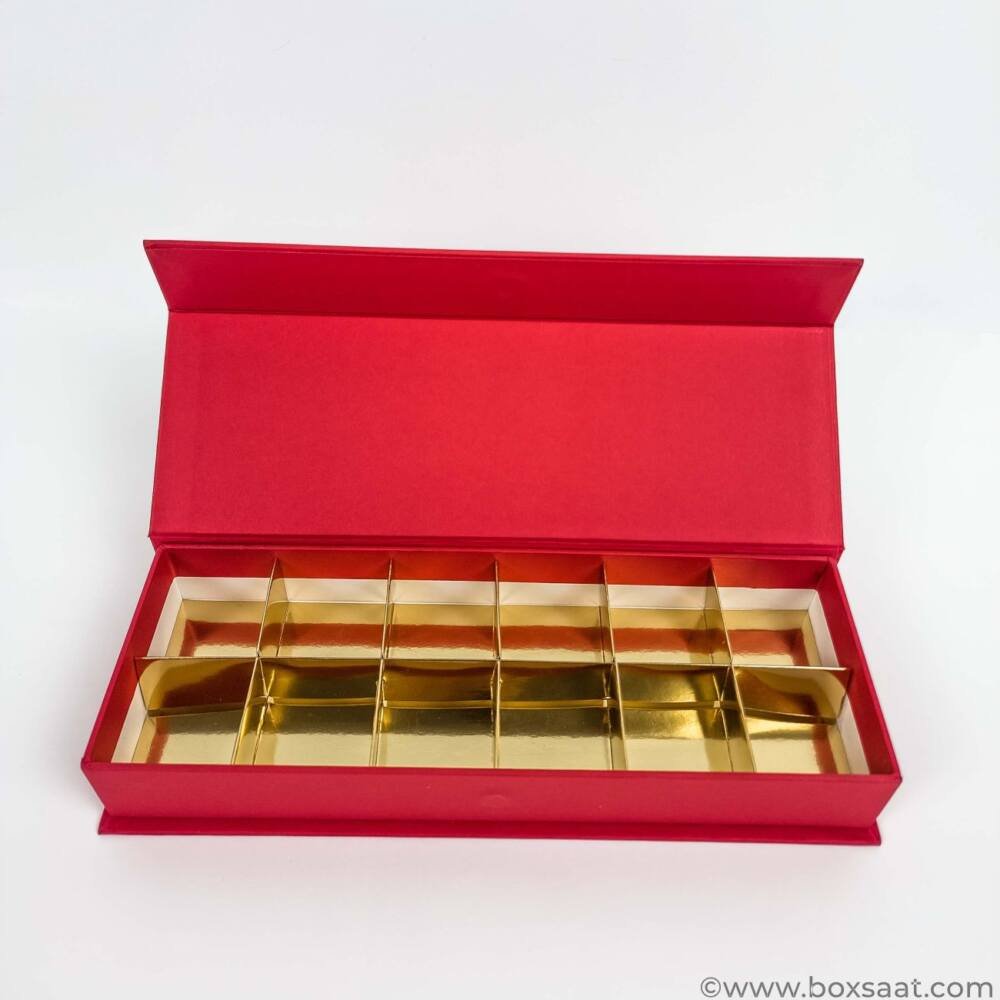 Chocolate Box - Magnetic Flap Model - Red Color- 12pcs