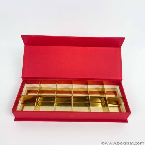 Chocolate Box - 12 Pcs - 5 Colors - Magnetic Flap Model - Minimum Qty 10 5 Chocolate Box - Magnetic Flap Model - Red Color- 12pcs