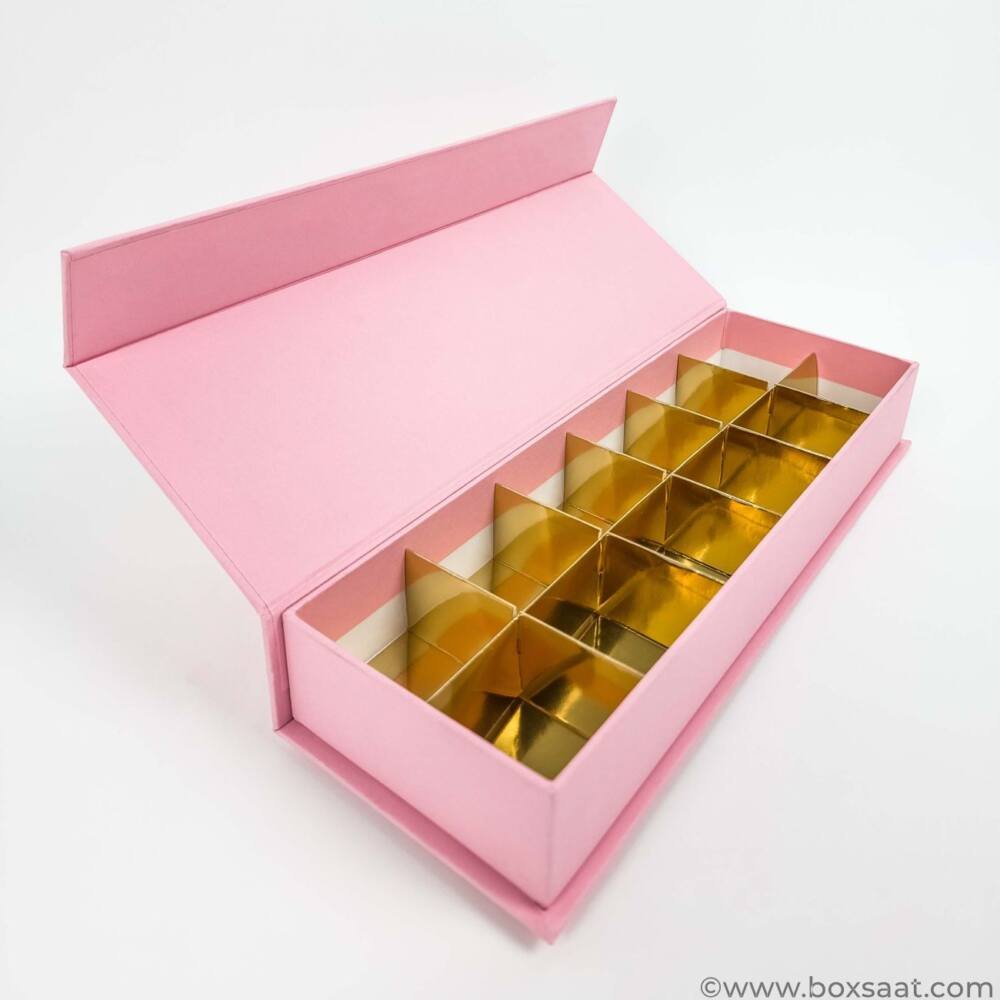 Chocolate Box - Magnetic Flap Model - Pink Color- 12pcs