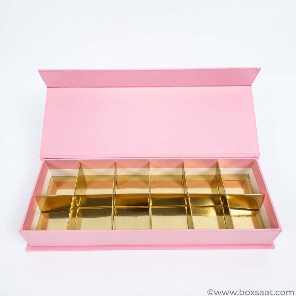 Chocolate Box - Magnetic Flap Model - Pink Color- 12pcs