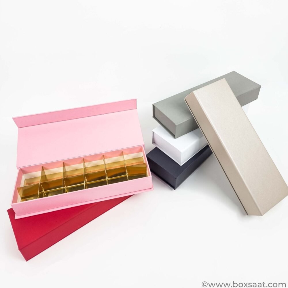 Chocolate Box 12 pcs - Magnetic Flap Model - 5 Colors- 12pcs