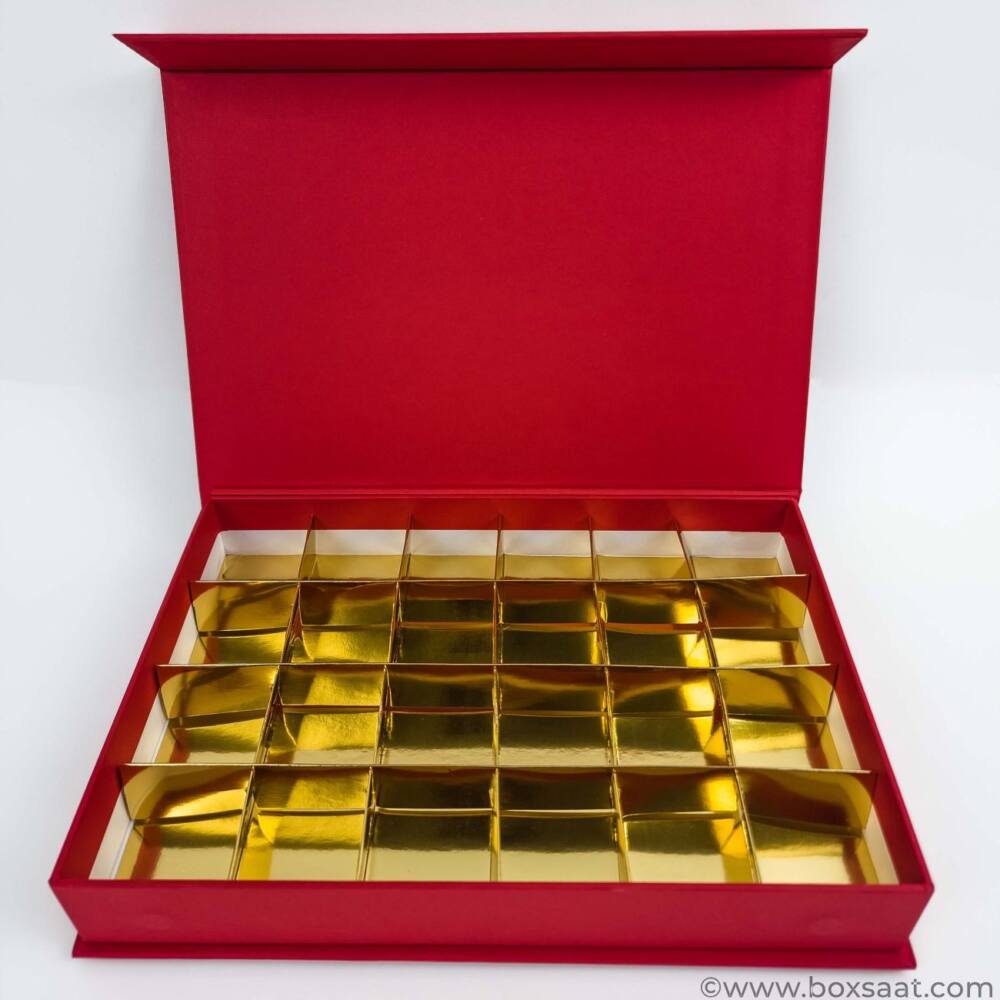 Chocolate Box - Magnetic Flap Model - Red Colors- 24pcs