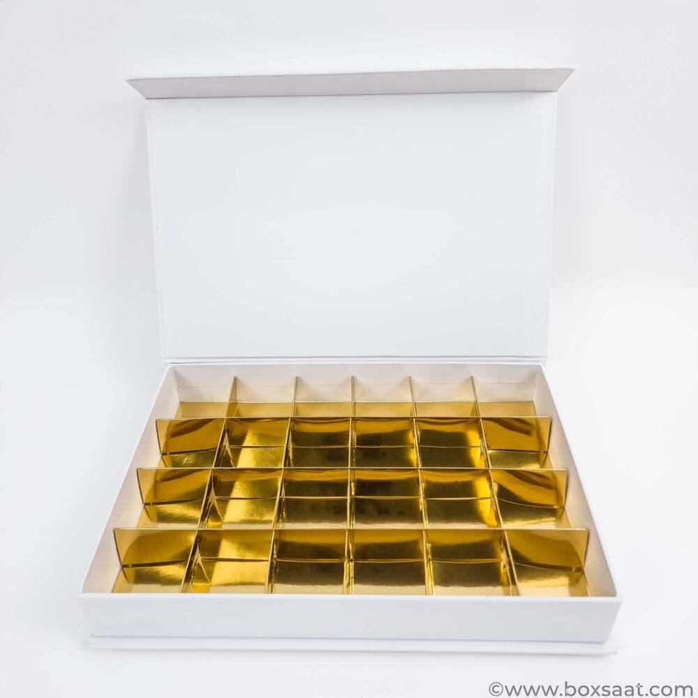 Chocolate Box - Magnetic Flap Model - White Colors- 24pcs