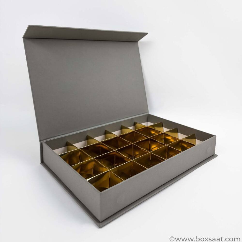 Chocolate Box - Magnetic Flap Model - Grey Colors- 24pcs